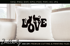 Cat Love SVG PNG EPS DXF Paw Prints Pet Cat Mom SVG Cut File Product Image 3
