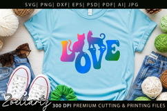 Cat Love SVG PNG EPS DXF Paw Prints Pet Cat Mom SVG Cut File Product Image 4