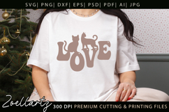 Cat Love SVG PNG EPS DXF Paw Prints Pet Cat Mom SVG Cut File Product Image 6