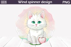 White Cat Wind Spinner | Cute Cat Wind Spinner Product Image 1