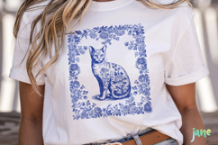 Cat Lover Chinoiserie Toile De Jouy SVG Product Image 3