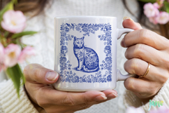 Cat Lover Chinoiserie Toile De Jouy SVG Product Image 4