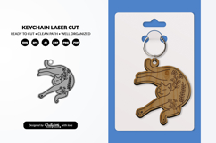 Funny Cat Keychain SVG - Cute Kitty Paw Laser Cut SVG Product Image 2