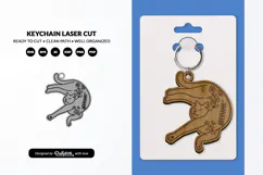 Funny Cat Keychain SVG - Cute Kitty Paw Laser Cut SVG Product Image 2