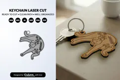 Funny Cat Keychain SVG - Cute Kitty Paw Laser Cut SVG Product Image 1