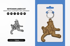 Funny Cat Keychain SVG - Cute Kitty Paw Laser Cut SVG Product Image 1