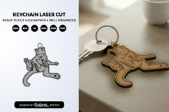 Funny Cat Keychain SVG - Cute Kitty Paw Laser Cut SVG Product Image 2