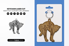 Funny Cat Keychain SVG - Cute Kitty Paw Laser Cut SVG Product Image 1