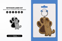 Funny Cat Keychain SVG - Cute Kitty Paw Laser Cut SVG Product Image 1