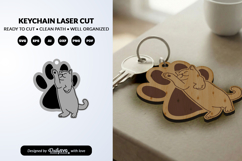 Funny Cat Keychain SVG - Cute Kitty Paw Laser Cut SVG Product Image 2