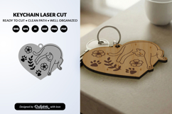 Funny Cat Keychain SVG - Cute Kitty Paw Laser Cut SVG Product Image 2