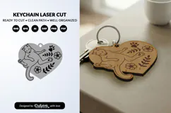 Funny Cat Keychain SVG - Cute Kitty Paw Laser Cut SVG Product Image 2