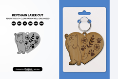 Funny Cat Keychain SVG - Cute Kitty Paw Laser Cut SVG Product Image 1
