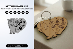 Funny Cat Keychain SVG - Cute Kitty Paw Laser Cut SVG Product Image 2