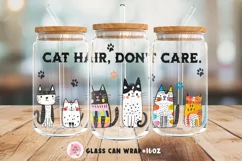 Tumbler Sublimation Cat Bundle, 16 oz glass can wrap, Libbey 16 oz template, can glass beer