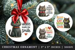 Cat Lover round ornaments sublimation design Product Image 1