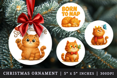 Cat Lover round ornaments sublimation design Product Image 1