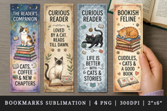 Cat lover bookmarks printable sublimation bookmark design Product Image 1