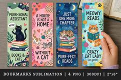 Cat lover bookmarks printable sublimation bookmark design Product Image 1