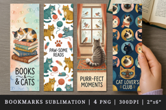 Cat lover bookmarks printable sublimation bookmark design Product Image 1