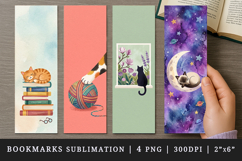 Cat lover bookmarks printable sublimation bookmark design Product Image 1