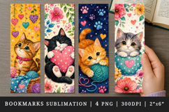 Cat lover bookmarks printable sublimation bookmark design Product Image 1