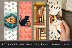 Cat lover bookmarks printable sublimation bookmark design Product Image 1