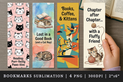 Cat lover bookmarks printable sublimation bookmark design Product Image 1