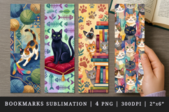 Cat lover bookmarks printable sublimation bookmark design Product Image 1