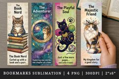 Cat lover bookmarks printable sublimation bookmark design Product Image 1