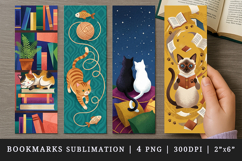 Cat lover bookmarks printable sublimation bookmark design Product Image 1