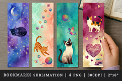 Cat lover bookmarks printable sublimation bookmark design Product Image 1