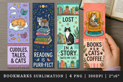 Cat lover bookmarks printable sublimation bookmark design Product Image 1