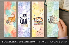 Cat lover bookmarks printable sublimation bookmark design Product Image 1