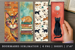 Cat lover bookmarks printable sublimation bookmark design Product Image 1