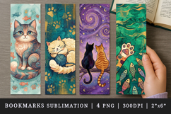 Cat lover bookmarks printable sublimation bookmark design Product Image 1