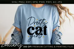 Cat Girl SVG Cut Files Love Heart Paw Prints SVG Cat Mom SVG Product Image 3