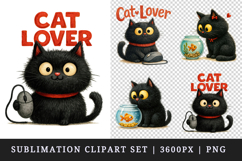 Cat Lover clipart printable sublimation design png Product Image 1