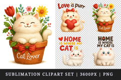 Cat Lover clipart printable sublimation design png Product Image 1