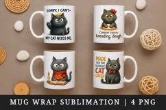Cat Lover mug wrap printable sublimation design Product Image 1