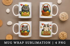 Cat Lover mug wrap printable sublimation design Product Image 1
