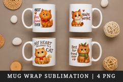 Cat Lover mug wrap printable sublimation design Product Image 1
