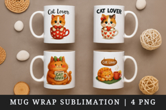 Cat Lover mug wrap printable sublimation design Product Image 1