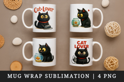Cat Lover mug wrap printable sublimation design Product Image 1