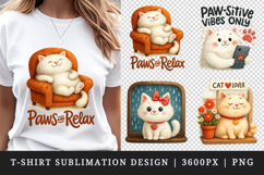 Cat Lover t-shirt printable sublimation design png Product Image 1