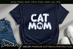 Cat Mom SVG PNG EPS DXF Mothers Day SVG Paw Prints Cut File Product Image 4