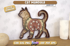 Cat Mandala Laser Cut | Home Décor | Wall Art | Patterns|CNC Product Image 1