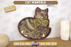 Cat Mandala Laser Cut | Home Décor | Wall Art | Patterns|CNC Product Image 1