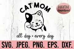 Cat Mom SVG - Cat Design - Cat Mama - Cat SVG File Cat Face Product Image 1