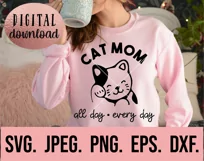 Cat Mom SVG - Cat Design - Cat Mama - Cat SVG File Cat Face Product Image 2